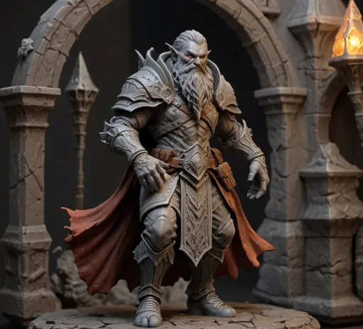 Prompt: 3D Printable Resin Miniature, detailed gaming character, dynamic pose, intricate features, solid gray resin, fantasy theme, ultra-detailed design, perfect for tabletop games, emphasizing textures and detailing, stylish contours, high-quality rendering, immersive atmosphere, captivating representation of gaming lore, suitable for advanced printing techniques.