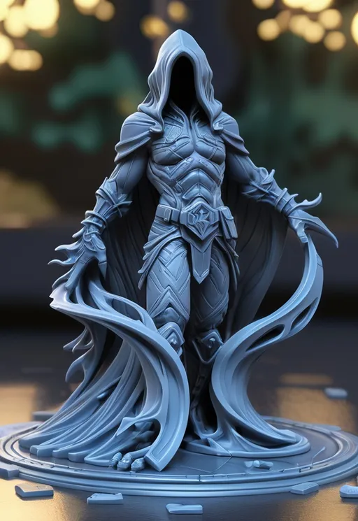 Prompt: (3D Printable Resin Miniature), detailed gaming character, dynamic pose, intricate features, gray resin, fantasy theme, ultra-detailed design, perfect for tabletop games, emphasizing textures and detailing, stylish contours, high-quality rendering, immersive atmosphere, captivating representation of gaming lore, suitable for advanced printing techniques.