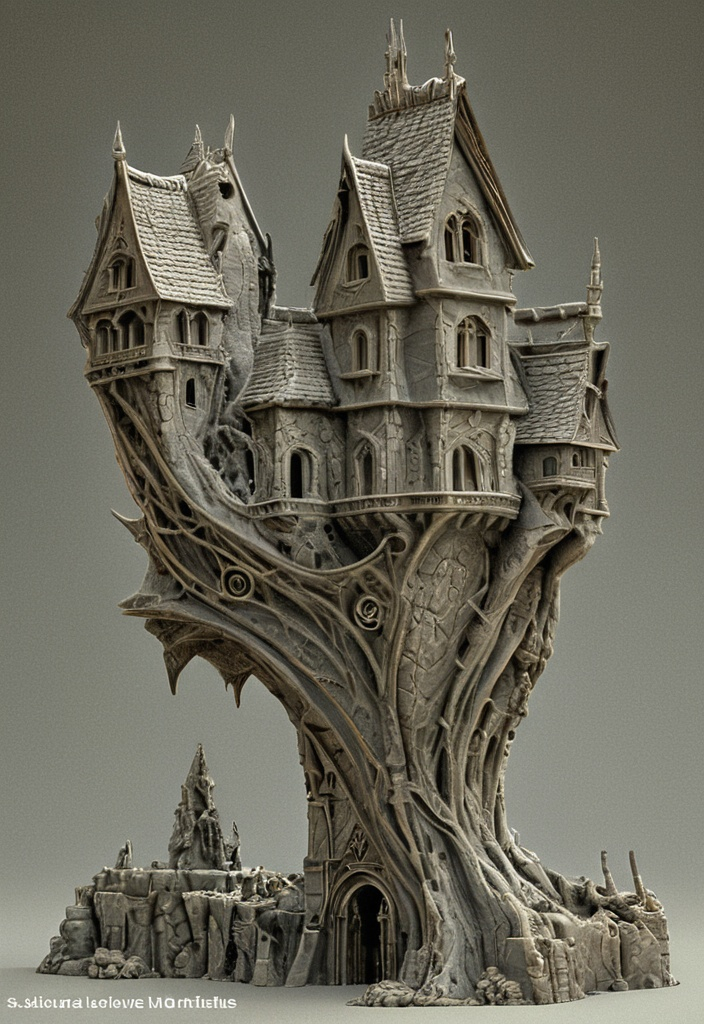 Prompt: 3D Printable Resin Miniature terrain wall, detailed gaming piece, dynamic architecture, intricate features, solid gray resin, fantasy theme, ultra-detailed design, perfect for tabletop games, emphasizing textures and detailing, stylish contours, high-quality rendering, immersive atmosphere, captivating representation of gaming lore, suitable for advanced printing techniques.