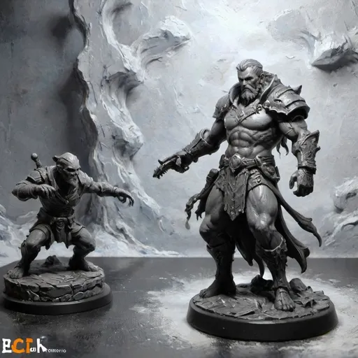 Prompt: (3D Printable Resin Miniature), detailed gaming character, dynamic pose, intricate features, gray resin, fantasy theme, ultra-detailed design, perfect for tabletop games, emphasizing textures and detailing, stylish contours, high-quality rendering, immersive atmosphere, captivating representation of gaming lore, suitable for advanced printing techniques.