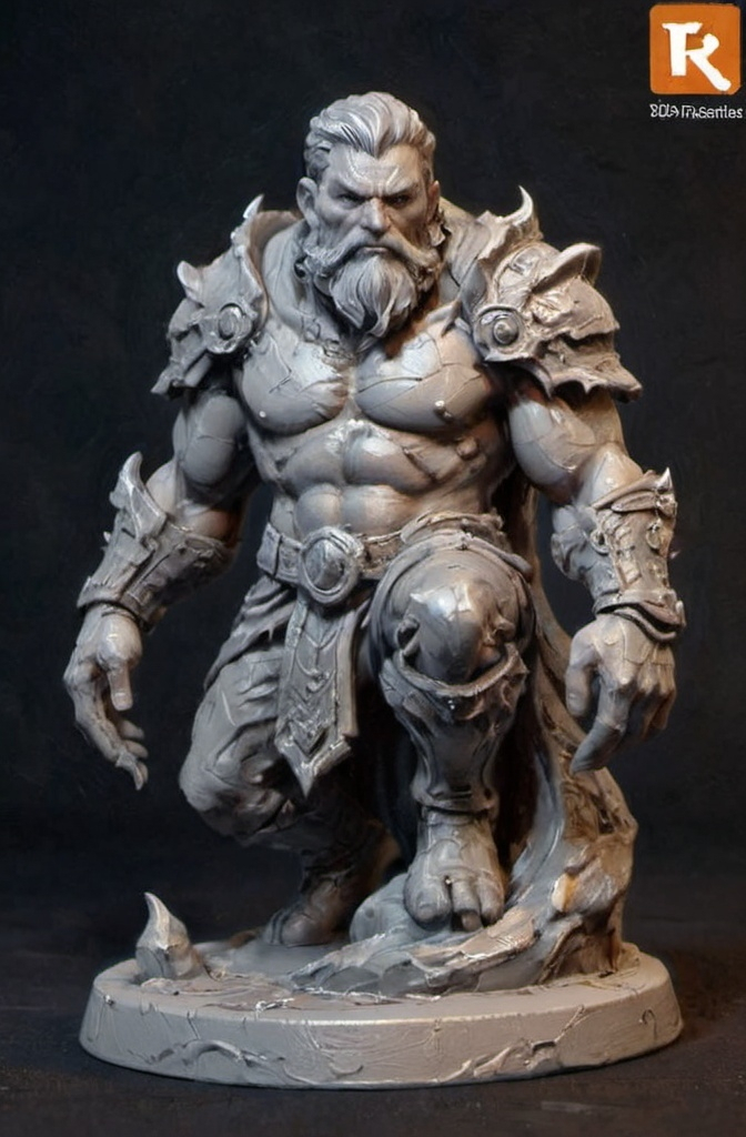 Prompt: (3D Printable Resin Miniature), detailed gaming character, dynamic pose, intricate features, gray resin, fantasy theme, ultra-detailed design, perfect for tabletop games, emphasizing textures and detailing, stylish contours, high-quality rendering, immersive atmosphere, captivating representation of gaming lore, suitable for advanced printing techniques.