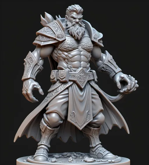 Prompt: 3D Printable Resin Miniature, detailed gaming character, dynamic pose, intricate features, solid gray resin, fantasy theme, ultra-detailed design, perfect for tabletop games, emphasizing textures and detailing, stylish contours, high-quality rendering, immersive atmosphere, captivating representation of gaming lore, suitable for advanced printing techniques.