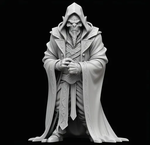 Prompt: 3D Printable Resin Miniature, detailed gaming character, dynamic pose, intricate features, solid gray resin, fantasy theme, ultra-detailed design, perfect for tabletop games, emphasizing textures and detailing, stylish contours, high-quality rendering, immersive atmosphere, captivating representation of gaming lore, suitable for advanced printing techniques.