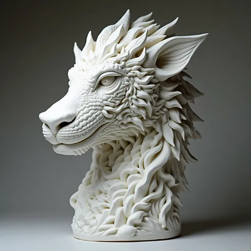 Prompt: an intricate sculpture carved of Styrofoam and hand painted in the new modern style