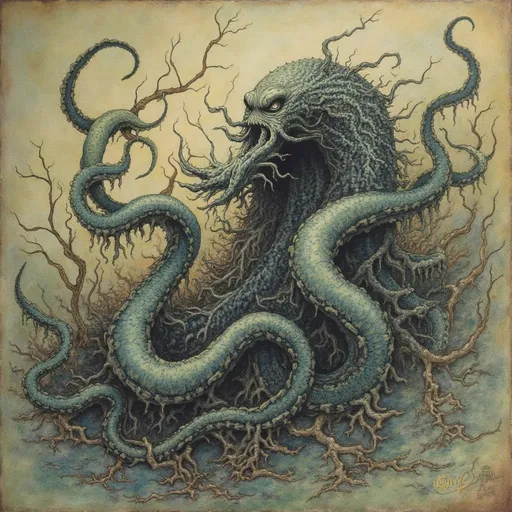 Prompt: In fleshy tendrils and oily reaching coils - it comes for you

One voice – the Maw - 

(Verse 0 – In the time before)
From the abyss, we arise in tide,
Our tendrils reaching, mouths stretched wide.
No shore unclaimed, no sky left free,
That world now drowns ‘neath the will of the sea.
