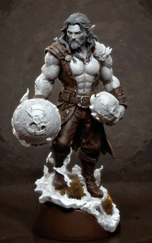 Prompt: (3D Printable Resin Miniature), detailed gaming character, dynamic pose, intricate features, gray resin, fantasy theme, ultra-detailed design, perfect for tabletop games, emphasizing textures and detailing, stylish contours, high-quality rendering, immersive atmosphere, captivating representation of gaming lore, suitable for advanced printing techniques.