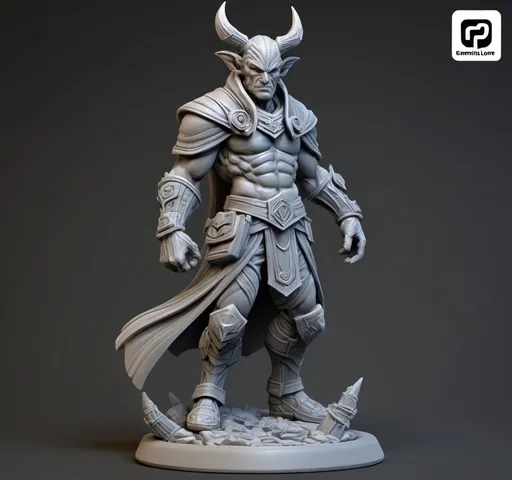 Prompt: (3D Printable Resin Miniature), detailed gaming character, dynamic pose, intricate features, gray resin, fantasy theme, ultra-detailed design, perfect for tabletop games, emphasizing textures and detailing, stylish contours, high-quality rendering, immersive atmosphere, captivating representation of gaming lore, suitable for advanced printing techniques.