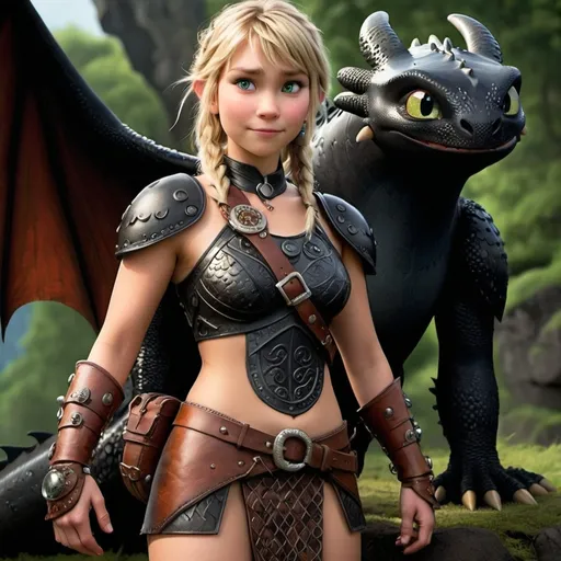 Prompt: full body hot photo, ultra detailet, realistic of Astrid from How to train your dragon, whit tatoo, (((hyper-detailed)))