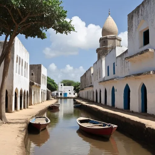 Prompt: image of futuristic lamu old town in 2300
