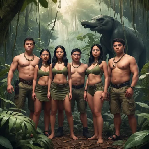 Prompt: a quen and  the pions in the jungle