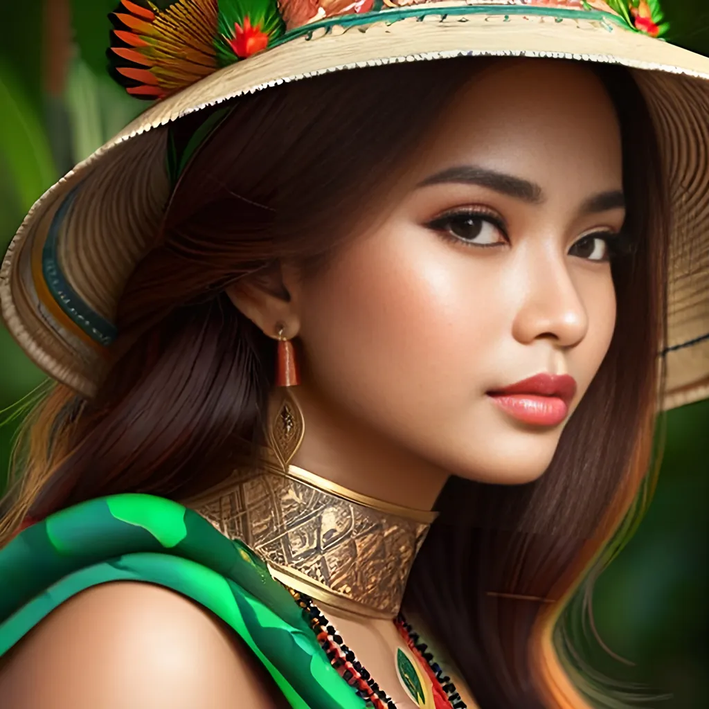 Prompt: Realistic Indonesian female, traditional batik attire, serene expression, authentic facial features, high quality, realistic, traditional, detailed eyes, cultural attire, warm tones, natural lighting