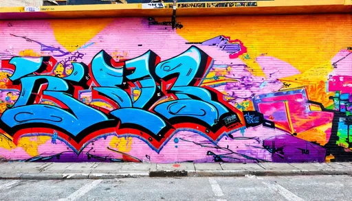 Prompt: Realistic graffiti walls with abstract graffiti, urban street art, vibrant and colorful, high quality, 4k, ultra-detailed, realistic, urban, graffiti art, abstract, vibrant colors, street style, ads-advertising, professional, atmospheric lighting