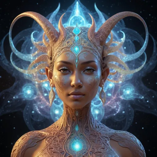 Prompt: Detailed 3D rendering of the mythical being Ahmahana, glowing ethereal essence, majestic and powerful presence, otherworldly and surreal, intricate celestial patterns, vibrant and luminous, high quality, 3D rendering, mythical creature, ethereal glow, majestic, surreal, celestial patterns, vibrant colors, powerful presence