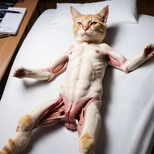 Prompt: Cat has human body