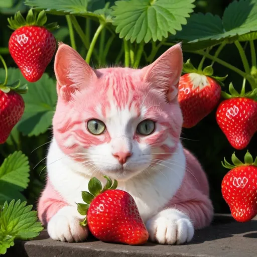 Prompt: strawberry cat