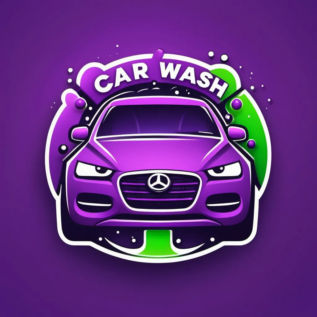 Prompt: A logo for car wash business, write the letters “YYH” in a pretty big texture
If using a car use something fancy
If using colors prefer using light Purple and green