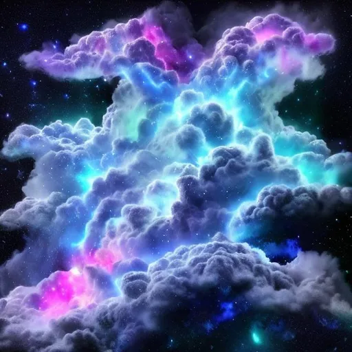 Prompt: galaxy fallen and cloud thunder theme apocollype