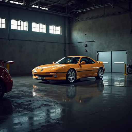 Prompt: Peugeot 406 coupe in the midle of the garage