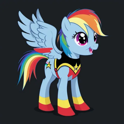 Prompt: put rainbow dash the Pegasus 
 in a starfleet outfit from startrek