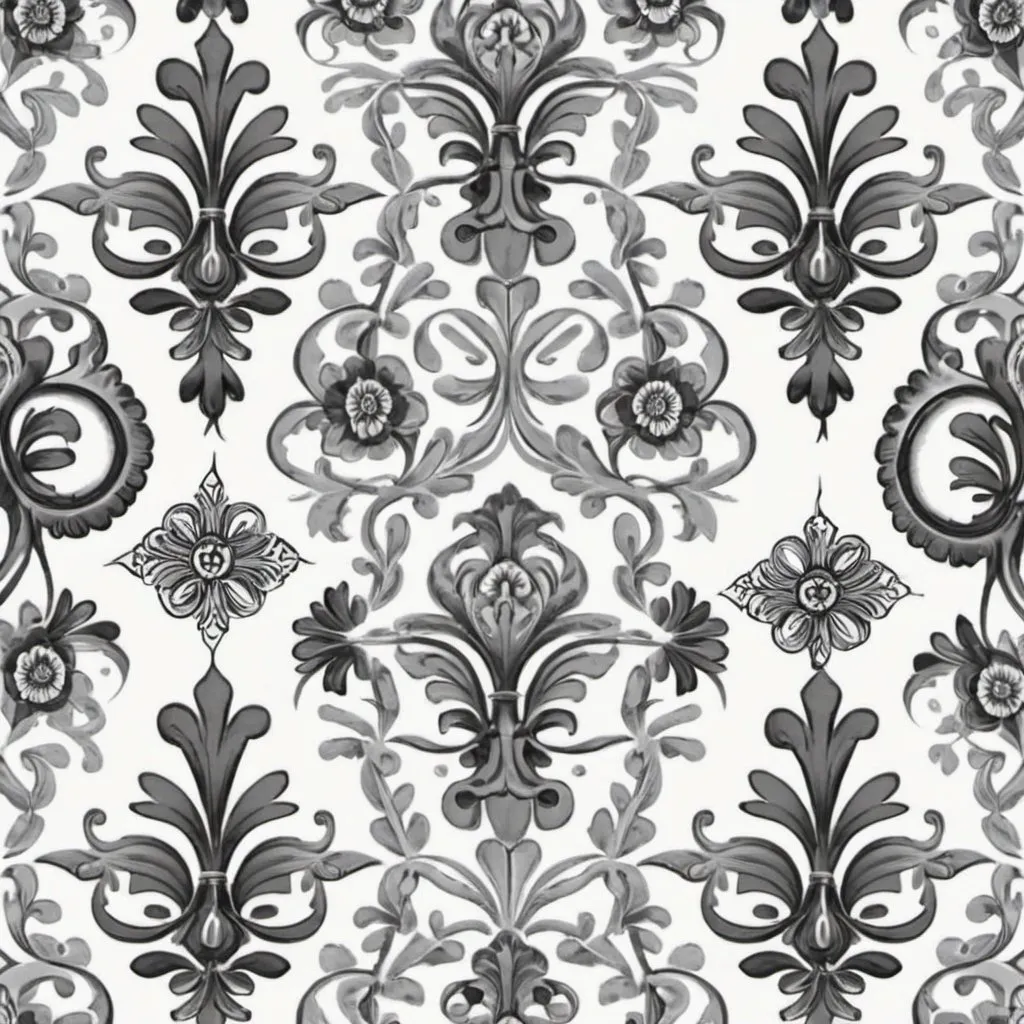 Prompt: Simple and small ornemental designs inspired on calçada portuguesa designs using greyscale 