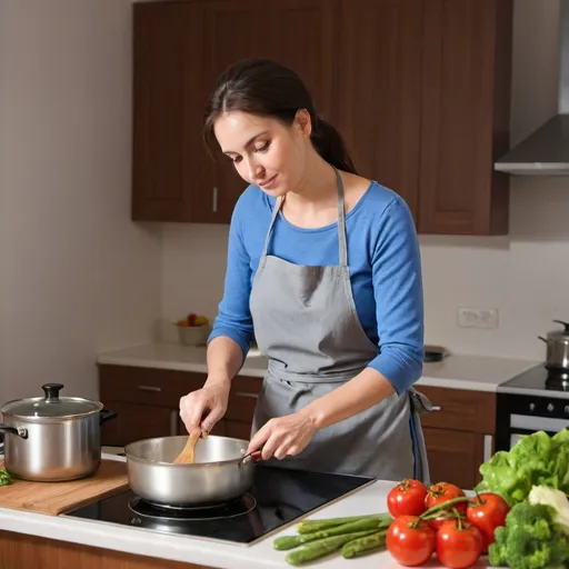 Prompt: wOMAN coocking