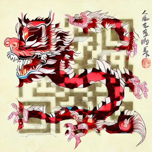 Prompt: Chinese dragon in traditional asian art style