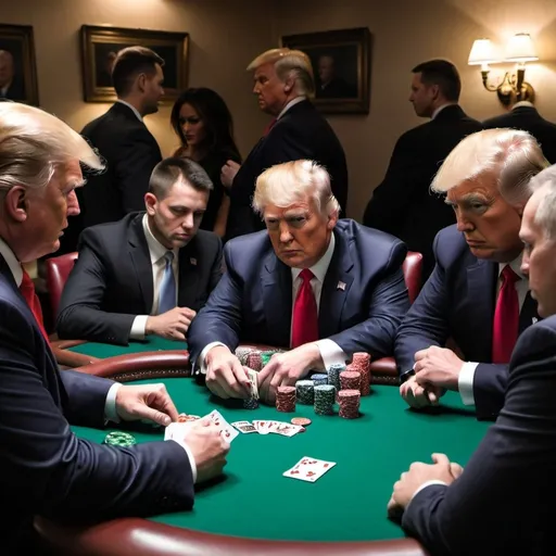 Prompt: Trump playing poker