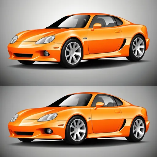 Prompt: 3d, vector, car, color orange, 