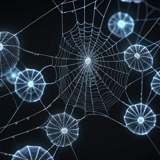 Prompt: A network of glowing translucent brains connected by spider web, octane rendered, hyperrealistic, 8k, highly detailed, a network of glowing translucent brains connected by spider web, photo realistic, 4k, octane render, dramatic lighting, hyperdetailed, high resolution --ar 4/3 - - v * 5 - - s * 250
