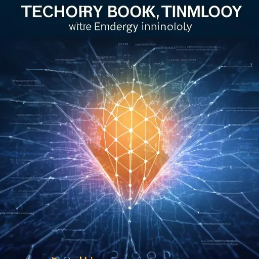 Prompt: technology book cover, energy network, information , humanity