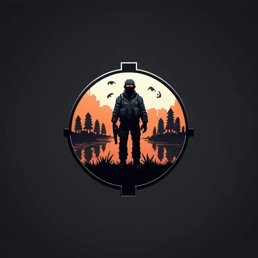 Prompt: logo of a game with the genre of survival in the future strategy Where the main character will be in a small town during an epidemic pixel 3D. Please don’t tell me what the Game itself will look like, just create me a logo that fits this description in a minimalist style


