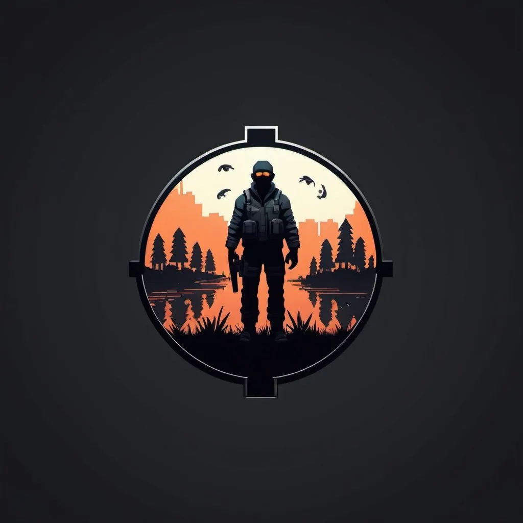 Prompt: logo of a game with the genre of survival in the future strategy Where the main character will be in a small town during an epidemic pixel 3D. Please don’t tell me what the Game itself will look like, just create me a logo that fits this description in a minimalist style


