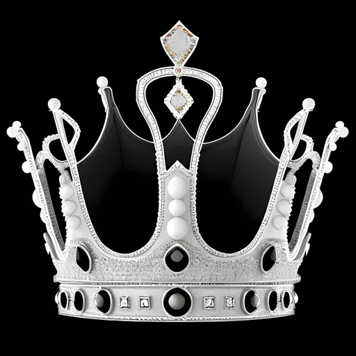 Prompt: modern king crown. in black, grey, and white colors. 