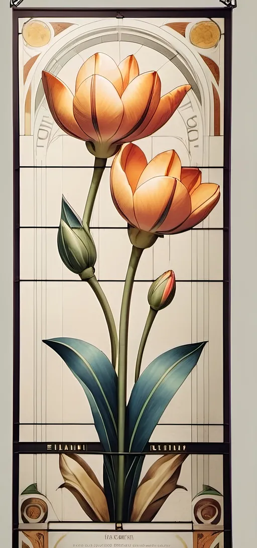 Prompt: A Seven Wonders Art Glass Studio Art Deco designed stained glass window.  Honoring Nuit.  Art Deco designed stained glass pattern of floral honoring Aeon of Horus.