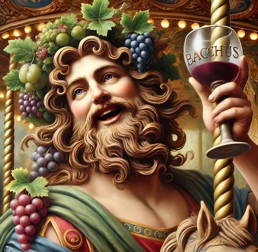 Prompt: (a highly detailed digital rendering), Bacchus as a man, holding a glass of wine and a candle, surrounded by lush grapes, (Renaissance style), soft pastel color scheme, elegant and intricate background, inspired by the works of Donato Giancola, (baroque ambiance), vibrant highlights and shadows, beautifully capturing a festive and joyous atmosphere, ultra-detailed, captivating composition.