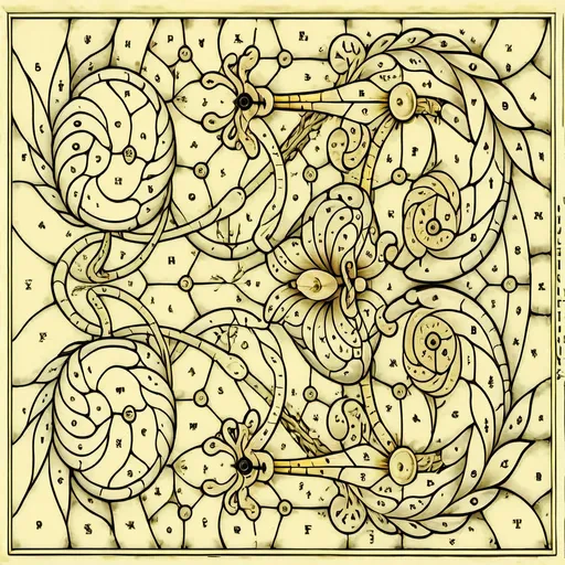 Prompt: (black and white) detailed intricate line art, Art Nouveau style, pastel color scheme, blooming flowers and graceful leaves, elegantly integrated numbers below, a number line aesthetic, inspired by Ernst Haeckel, generative art influence, wireframe diagram elements, celebrating Nuit, a mesmerizing coloring page, delicate and harmonious composition, inviting creativity and relaxation, perfect for art lovers.