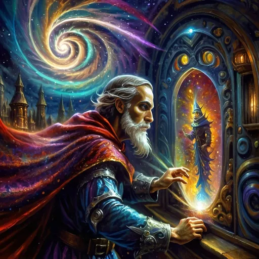 Prompt: (Edgy) oil painting of a knight dressed as Santa Claus (in honor of Nuit), dynamic vibrant colors, dark city background illuminated by a glowing light, flowing red cape, whimsical and surrealistic vibe, imaginative playfulness, influences of Ernest William Christmas, epic fantasy character art, vibrant psychedelic style, ultra-detailed texture, concept art composition, high-quality masterpiece, artistic themes of juxtaposition, drama, and enchantment.