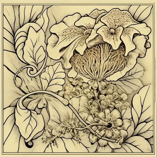 Prompt: (black and white) detailed intricate line art, Art Nouveau style, pastel color scheme, blooming flowers and graceful leaves, elegantly integrated numbers below, a number line aesthetic, inspired by Ernst Haeckel, generative art influence, wireframe diagram elements, celebrating Nuit, a mesmerizing coloring page, delicate and harmonious composition, inviting creativity and relaxation, perfect for art lovers.