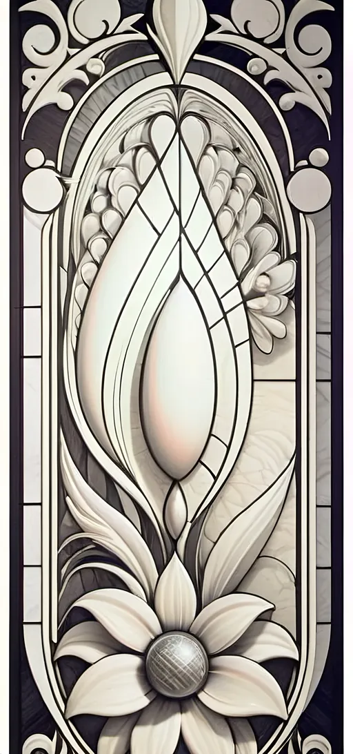 Prompt: A (Seven Wonders Art Glass Studio) Art Deco stained glass window, (vibrant colors), honoring Nuit, features intricate floral patterns inspired by the (Aeon of Horus), showcasing dramatic geometric designs. The window radiates a mesmerizing glow, set against a warm, inviting ambiance. Exquisite detailing highlights the craftsmanship, bringing to life the elegance of the Art Deco style in this ultra-detailed and visually stunning masterpiece.