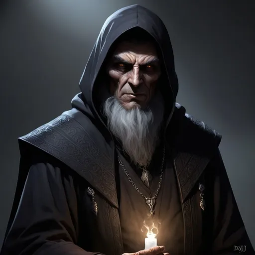 Prompt: hyper-realistic sinister character, fantasy character art, illustration, dnd, One of 16 elders in a shadow government on the planet of Deyaa: 
10.	Malrion the Shadow (ISTJ):
•	Characteristics: Methodical and disciplined. Specializes in covert operations and intelligence gathering. He is cold and calculating.



