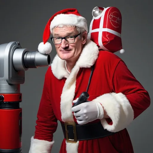 Prompt: James Dyson as Santa claus