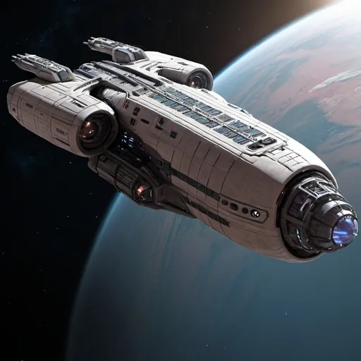 Prompt: A hard-sci fi long spaceship research spaceship vessel explorer spaceship
