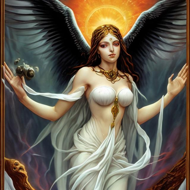 Prompt: Female angel of  creation and death