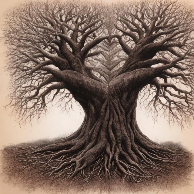 Prompt: Time At The Listening Tree Through These Roots Thou Talks To Me For My Ears To See The Sound Of Sight And Eyes To Hear The Voice Of Rite For Soul Is Bound By Hearts True Light And Heart Paints Chord