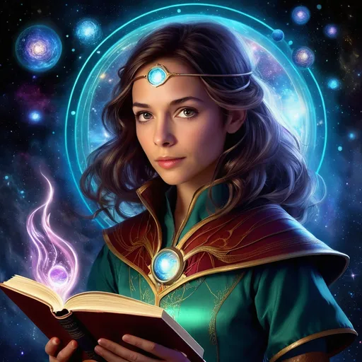 Prompt: Aetheria Splendorwave is a being of profound intellect and wisdom, tempered by a childlike wonder. Her mind is a cosmic library, filled with the collected knowledge of eons, yet she remains humble and eager to learn more. She is patient and contemplative, often lost in thought as she ponders the great mysteries of the universe. Despite her immense power, she is peaceful by nature, preferring to solve conflicts with diplomacy and wit rather than force. Her humor is often esoteric, a blend of cosmic jokes and ancient riddles that tickle the fancy of those who can appreciate her perspective.

Aetheria is deeply empathetic and cares for all forms of life, often going to great lengths to ensure their safety and well-being. She is a mentor at heart, and those fortunate enough to gain her favor find themselves under the guidance of a being who has seen the universe unfold. Her moods can be as unpredictable as a solar flare, shifting from tranquil to intense in the blink of an eye, but those who know her well learn to read the subtle currents of her emotions in the ever-changing patterns of her plasma.

Her quirks include a pen