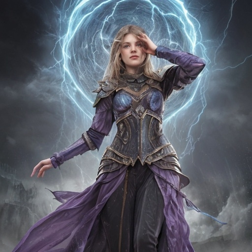 Prompt: "Your control over the tempest is remarkable," Elspeth said, her voice carrying over the storm's murmur. "But beware, the power you wield can consume you. It is a dance of life and death."