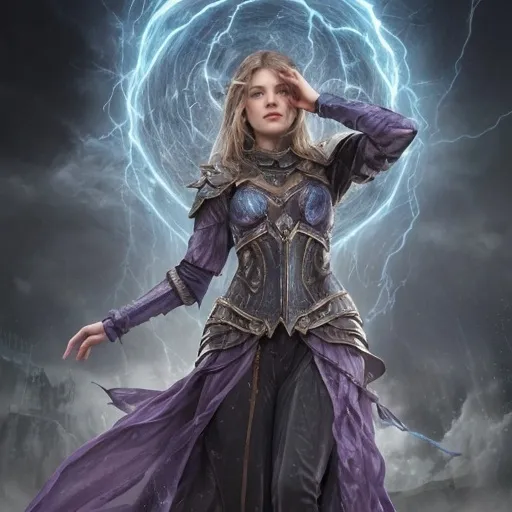 Prompt: "Your control over the tempest is remarkable," Elspeth said, her voice carrying over the storm's murmur. "But beware, the power you wield can consume you. It is a dance of life and death."