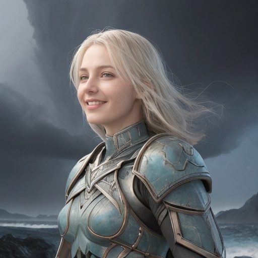 Prompt: Elspeth's smile grew. "Good. For together, we can be the storm that quells the Phyrexian tide."