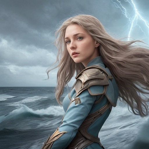 Prompt: Leona knew Elspeth spoke the truth. The tempest within her whispered of distant lands, of battles unseen and worlds in peril. The storm had made her a guardian, a role she could not abandon. With a heavy heart, she turned to the horizon, the call of the tempest growing louder.