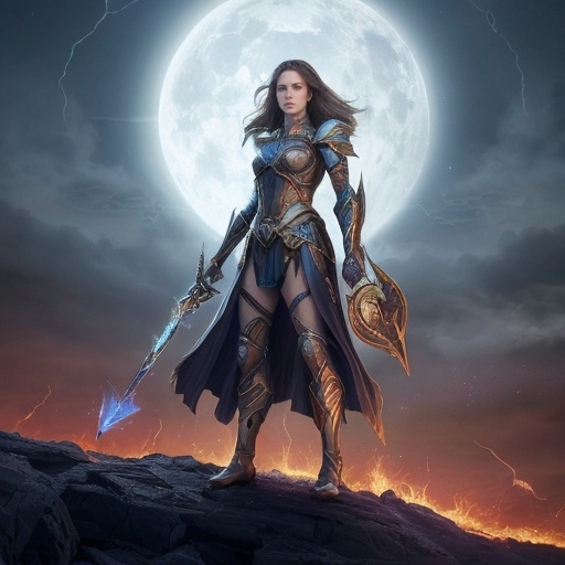 Prompt: Leona turned to face Elspeth, her eyes gleaming with the tempest's fire. "We will be the storm that cleanses the skies," she said, her voice resonating with determination. "We will stand as guardians against those who would bring darkness and despair."